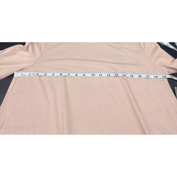 Multiples Women’s Pink Button Accent 3/4 Sleeve Knit Tunic Blouse Top Sz L NEW - Picture 9 of 10